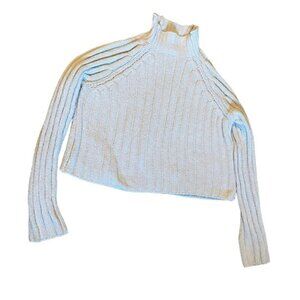 American Eagle Sweater Cowl Neck Small Crop Top Cozy Knit Shirt Long Sleeve Tops